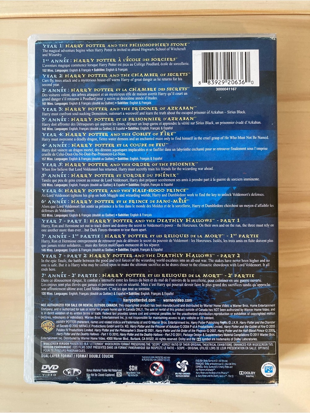 Harry Potter Complete 8-Film DVD Collection - Blue Box Set - Picture 12 of 13